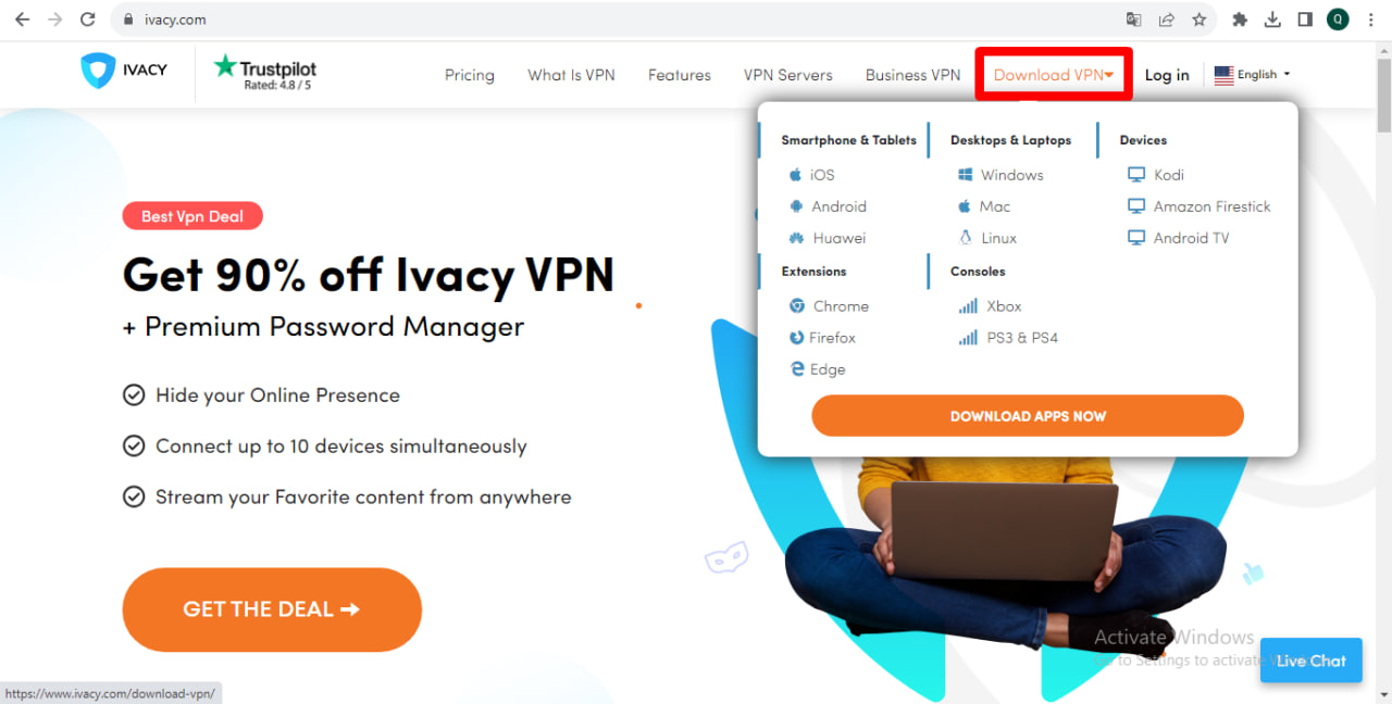 Cài đặt IvacyVPN về máy tính, cài đặt ứng dụng VPN